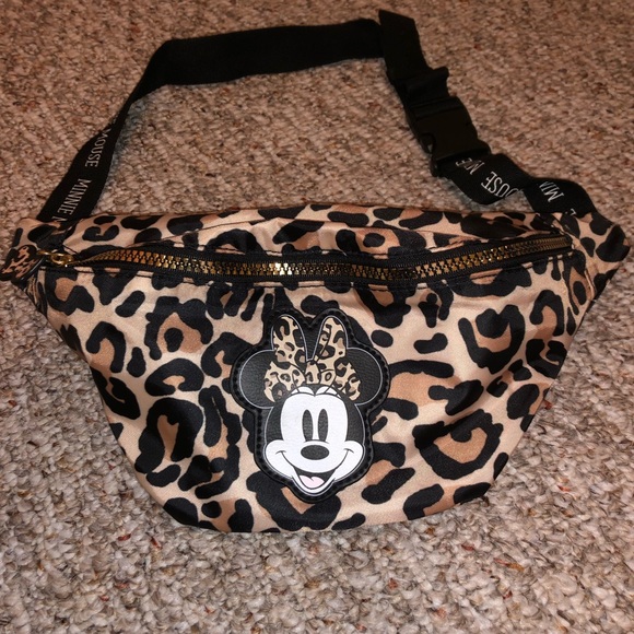 NWOT Primark x Disney Collab Minnie Mouse Leopard Adjustable Fanny Pack - Picture 1 of 4